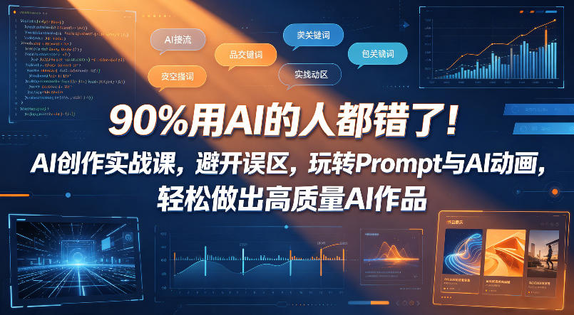 90%用AI的人都错了！AI创作实战课，避开误区，玩转Prompt与AI动画，轻松做出高质量AI作品-酉宸轻创社