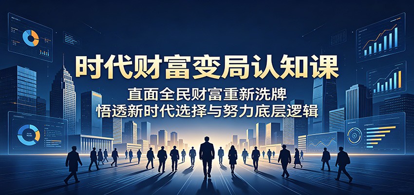 时代财富变局认知课:直面全民财富重新洗牌,悟透新时代选择与努力底层逻辑-酉宸轻创社