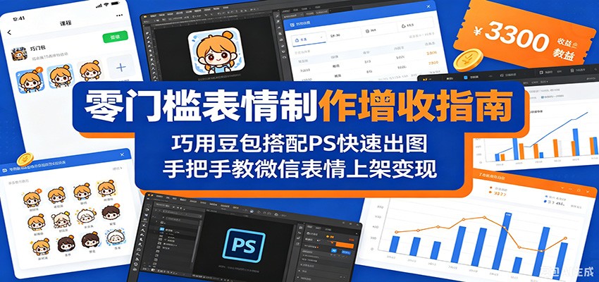 零门槛表情制作增收指南：巧用豆包搭配 PS 快速出图，手把手教微信表情上架变现-酉宸轻创社