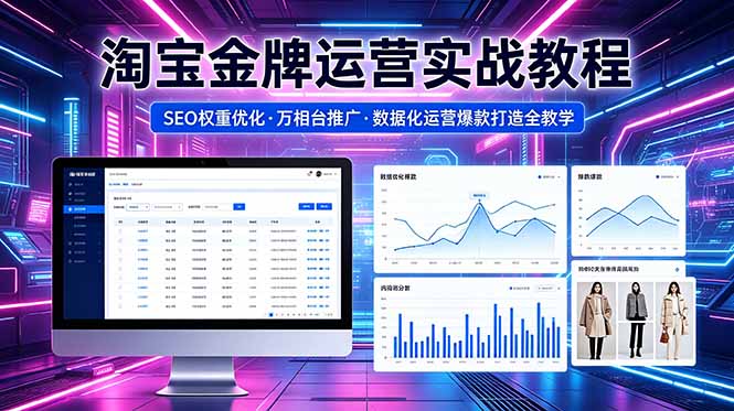 2026 淘宝金牌运营实战教程，SEO权重优化万相台推广，数据化运营爆款打造全教学-酉宸轻创社