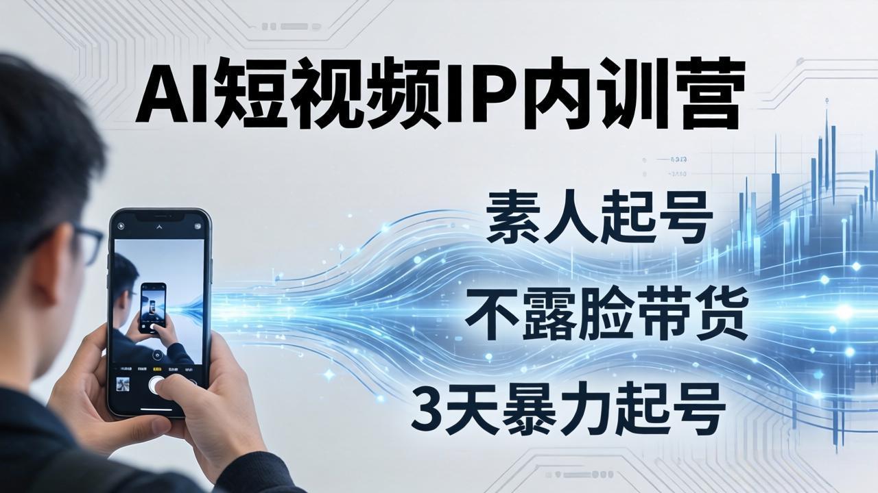 2026AI短视频IP内训营:从素人起号到不露脸带货,3天暴力起号全流程拆解-酉宸轻创社