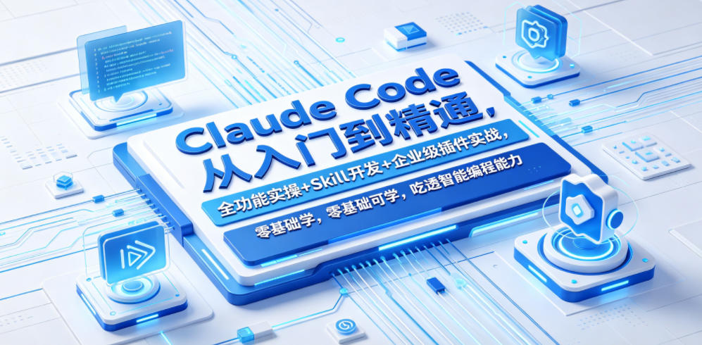Claude Code从入门到精通，全功能实操+Skill开发+企业级插件实战，零基础可学，吃透智能编程全能力-酉宸轻创社