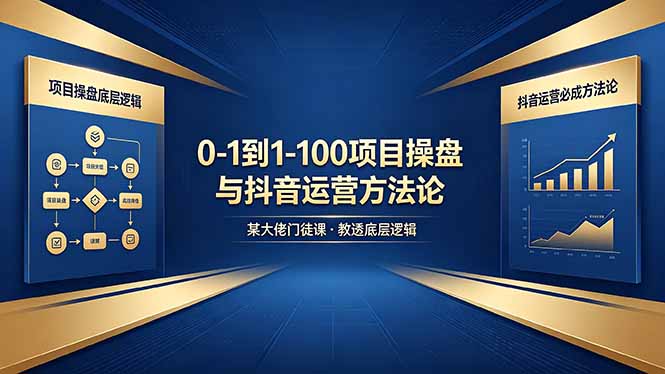 0-1到1-100怎么建？某大佬门徒课教透项目操盘底层逻辑+抖音运营必成方法论-酉宸轻创社