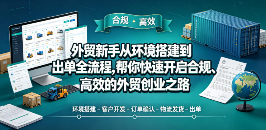 外贸新手从环境搭建到出单全流程,帮你快速开启合规、高效的外贸创业之路-酉宸轻创社