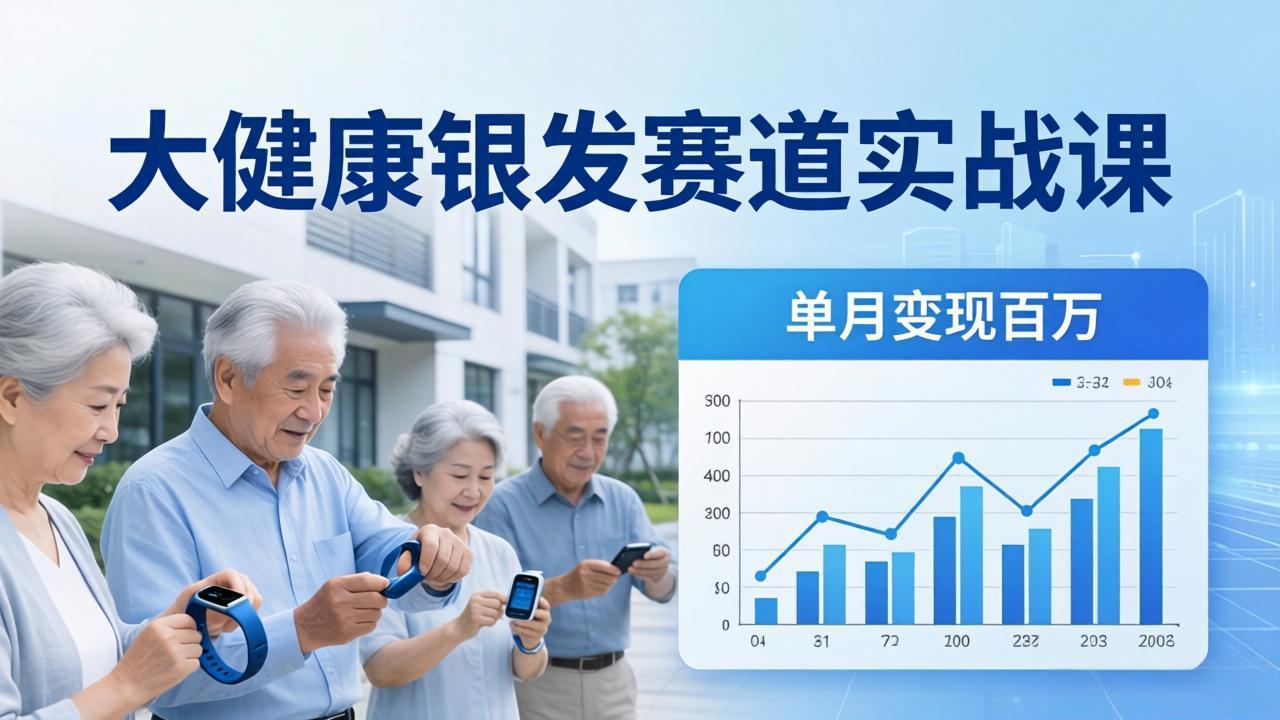 大健康银发赛道实战课：拆解视频号线索型 IP 单月变现百万逻辑，教你精准获客高效变现-酉宸轻创社
