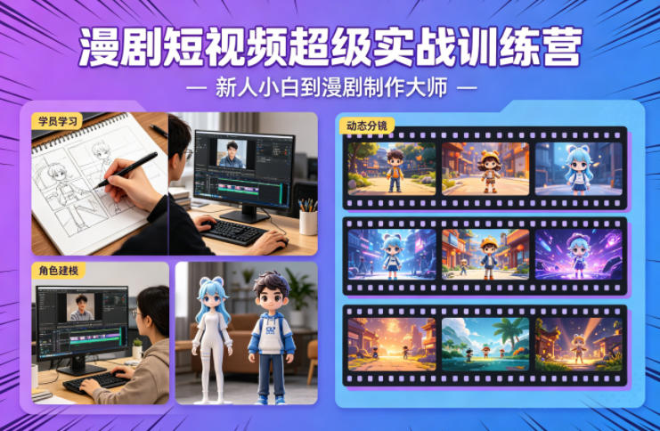 漫剧短视频超级实战训练营,新人小白到漫剧制作大师-酉宸轻创社