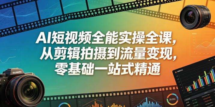 AI短视频全能实操全课，从剪辑拍摄到流量变现，零基础一站式精通-酉宸轻创社