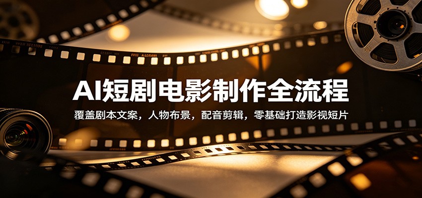 AI短剧电影制作全流程：覆盖剧本文案，人物布景，配音剪辑，零基础打造影视短片-酉宸轻创社