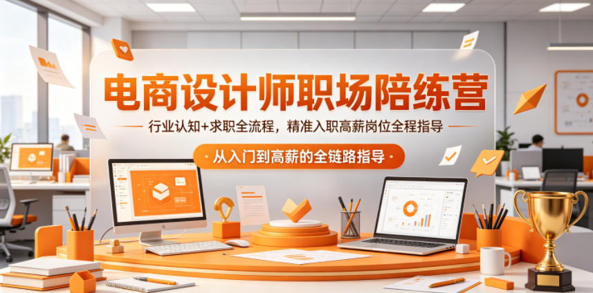 电商设计师职场陪练营，行业认知+求职全流程，精准入职高薪岗位全程指导-酉宸轻创社