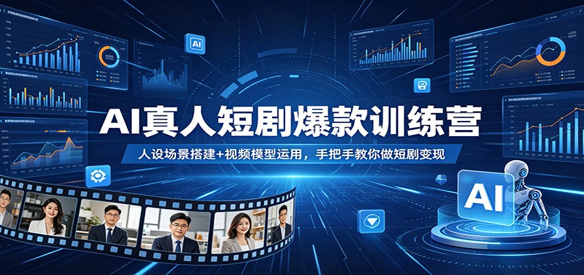 AI真人短剧爆款训练营：人设场景搭建+视频模型运用，手把手教你做短剧变现-酉宸轻创社
