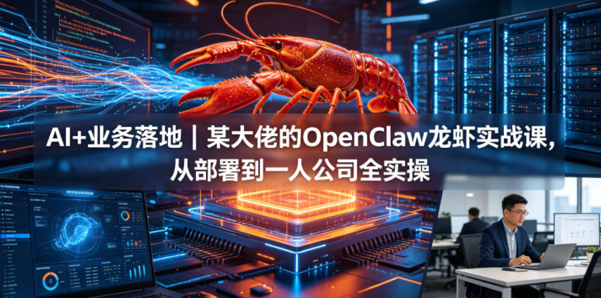 AI+业务落地｜某大佬的OpenClaw小龙虾实战课，从部署到一人公司全实操-酉宸轻创社