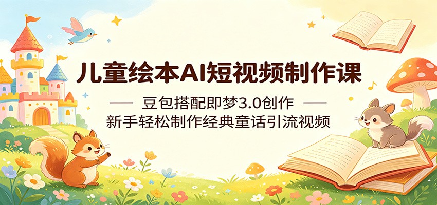 儿童绘本AI短视频制作课：豆包搭配即梦3.0创作，新手轻松制作经典童话引流视频-酉宸轻创社