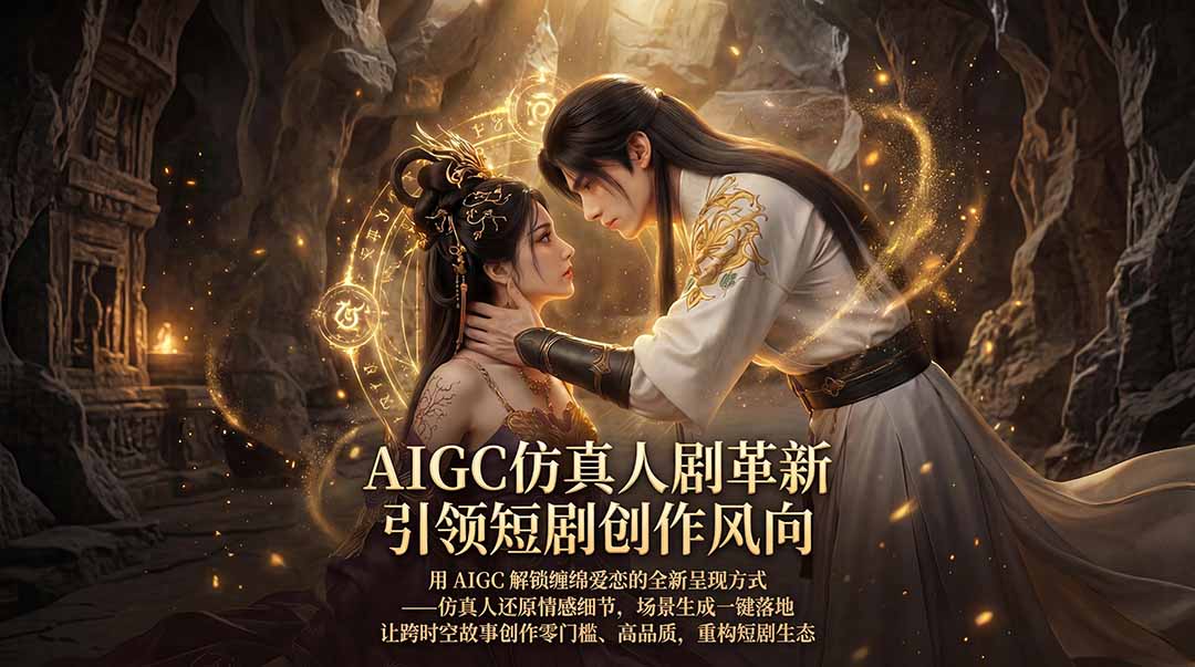 AIGC 仿真人短剧创作革新，解锁仙侠爱恋全新呈现，一键出高质场景，零门槛打造爆款剧集-酉宸轻创社
