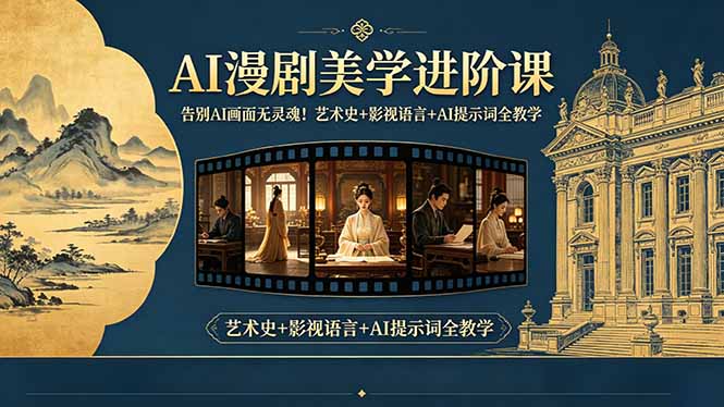 告别AI画面无灵魂！AI漫剧美学进阶课，艺术史+影视语言+AI提示词全教学-酉宸轻创社