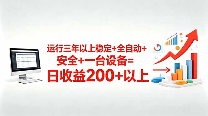 三年以上稳定+全自动+安全+一台设备=日收益200+-酉宸轻创社