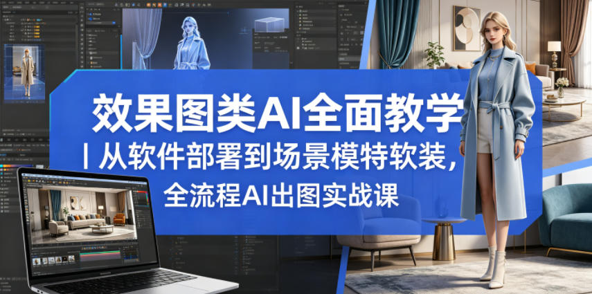 效果图类AI全面教学｜从软件部署到场景模特软装，全流程AI出图实战课-酉宸轻创社