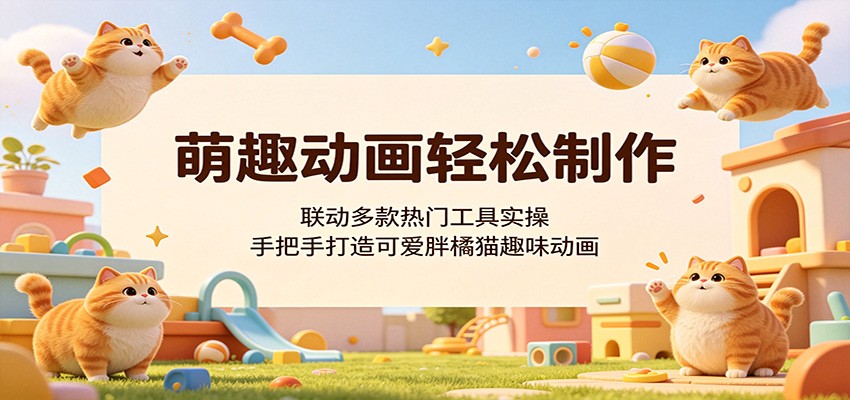 萌趣动画轻松制作，联动多款热门工具实操，手把手打造可爱胖橘猫趣味动画-酉宸轻创社