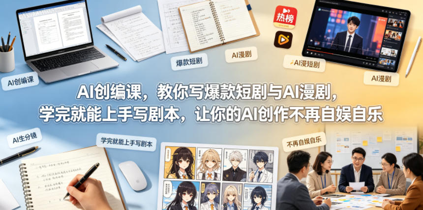 AI创编课，教你写爆款短剧与AI漫剧，学完就能上手写剧本，让你的AI创作不再自娱自乐-酉宸轻创社