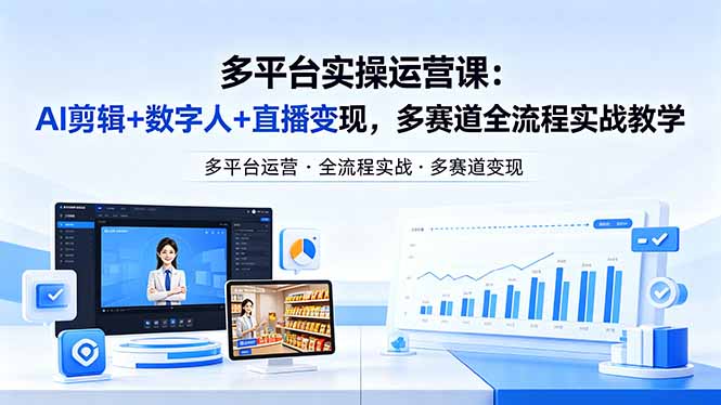 某团队多平台实操运营课-更新26年4月29：AI剪辑+数字人+直播变现，多赛道全流程实战教学-酉宸轻创社