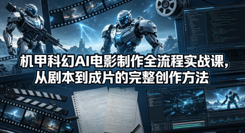 机甲科幻AI电影制作全流程实战课，从剧本到成片的完整创作方法-酉宸轻创社