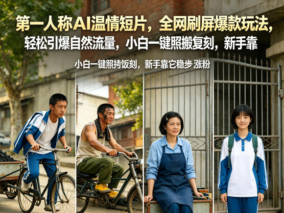 第一人称AI温情短片，全网刷屏爆款玩法，轻松引爆自然流量，小白一键照搬复刻，新手靠它稳步涨粉-酉宸轻创社