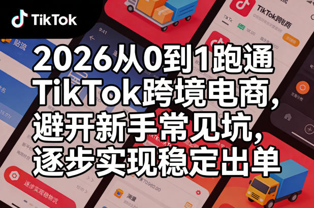 2026从0到1跑通TikTok跨境电商，避开新手常见坑，逐步实现稳定出单-酉宸轻创社