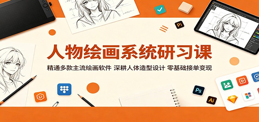 人物绘画系统研习课：精通多款主流绘画软件，深耕人体造型设计，零基础接单变现-酉宸轻创社
