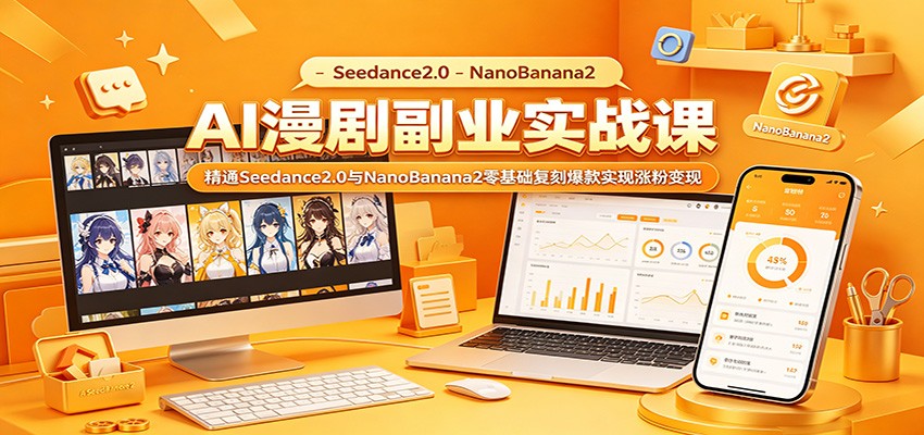 AI漫剧副业实战课：精通Seedance2.0与NanoBanana2零基础复刻爆款实现涨粉变现-酉宸轻创社