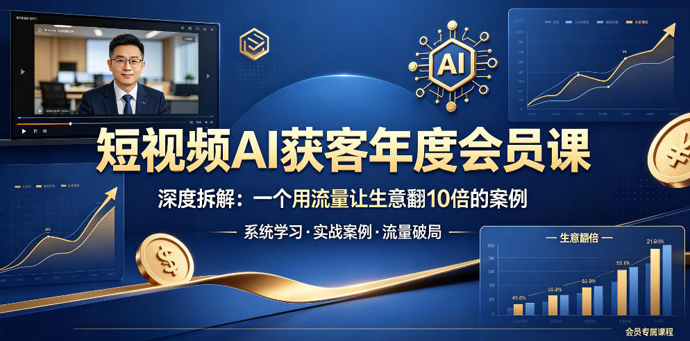 短视频AI获客年度会员课,深度拆解,一个用流量让生意翻10倍的案例-酉宸轻创社