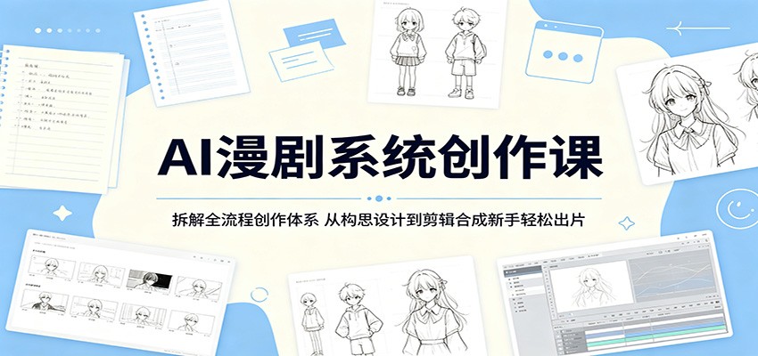 AI漫剧系统创作课：拆解全流程创作体系，从构思设计到剪辑合成新手轻松出片-酉宸轻创社