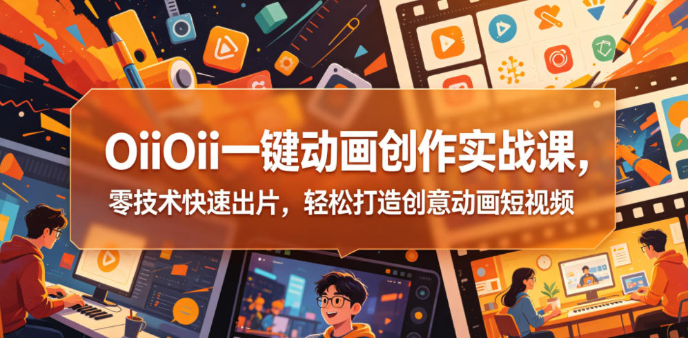 OiiOii一键动画创作实战课，零技术快速出片，轻松打造创意动画短视频-酉宸轻创社