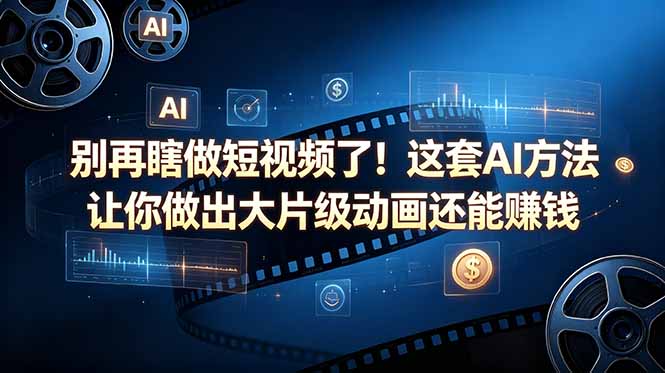 别再瞎做短视频了！这套 AI 方法让你做出大片级动画还能赚钱【原创双语字幕】-酉宸轻创社