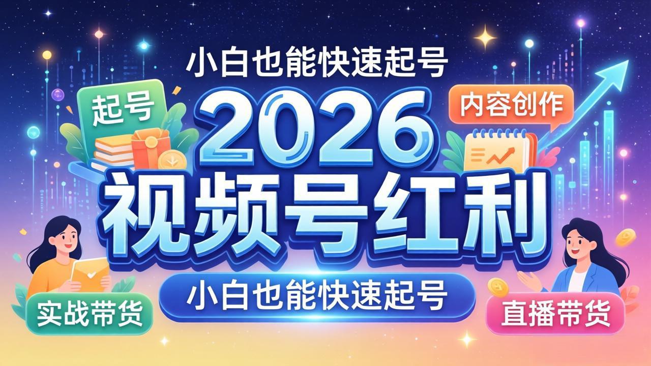 2026视频号红利实战营，大佬亲授起号、内容、直播、IP、投流、私域、矩阵全套落地打法-酉宸轻创社