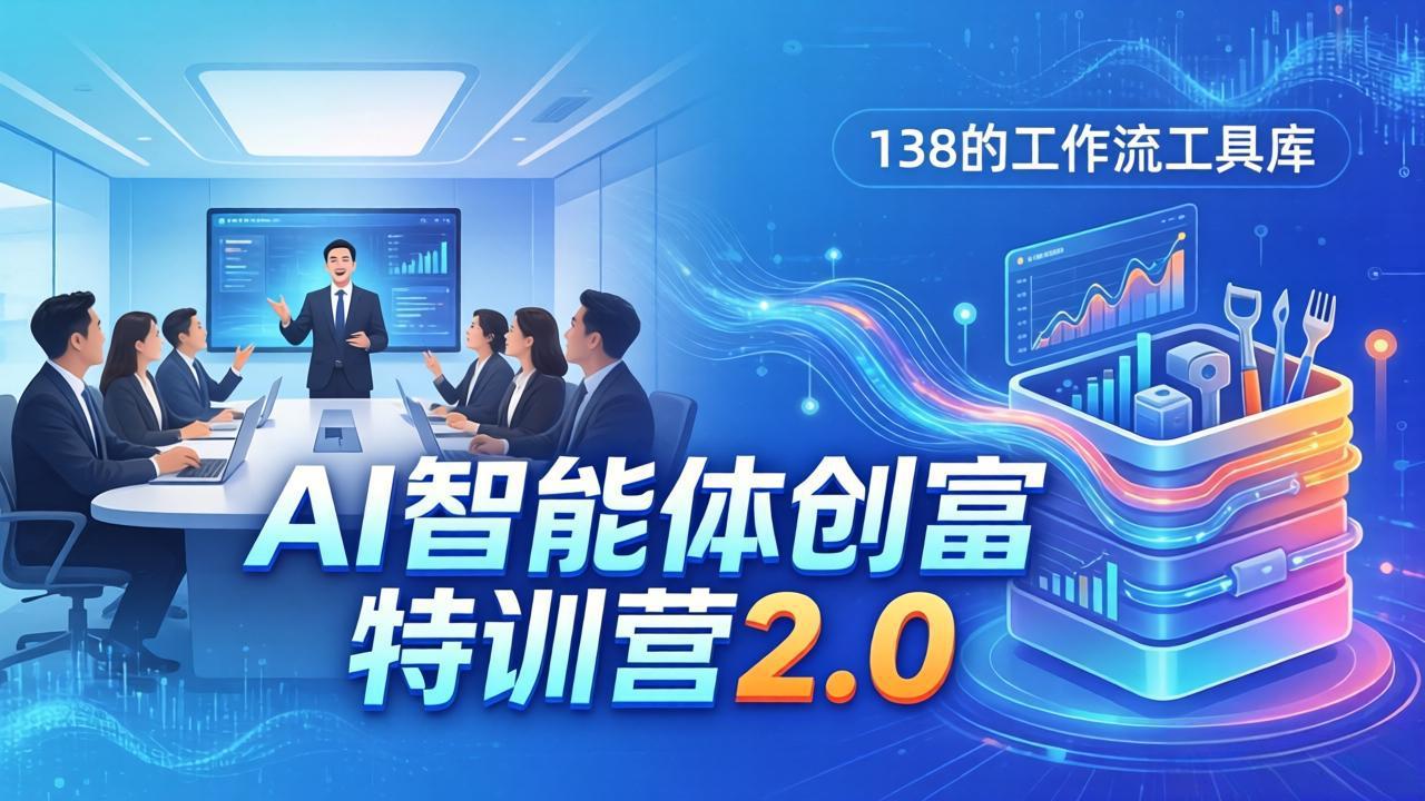 AI智能体创富训练营2.0：3天闭门直播+视频课+工具库，从0到1搭建智能体附138个工作流-酉宸轻创社