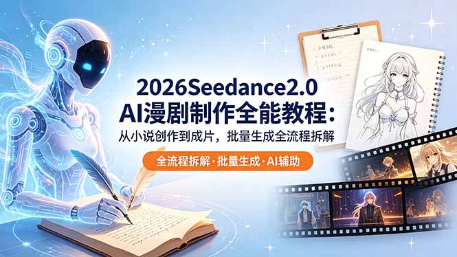 2026Seedance2.0 AI制作全能教程：从小说创作到成片，批量生成全流程拆解-酉宸轻创社