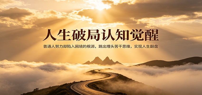 人生破局认知觉醒，普通人努力却陷入困境的根源，跳出埋头苦干思维，实现人生翻盘-酉宸轻创社