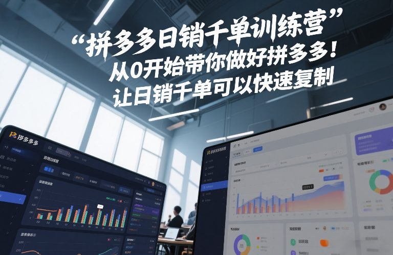 拼多多日销千单训练营,从0开始带你做好拼多多,让日销千单可以快速复制(更新26年4月)-酉宸轻创社