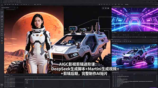 AIGC影视剪辑进阶课：DeepSeek生成脚本+Martini生成视频+剪辑后期，完整制作AI短片-酉宸轻创社