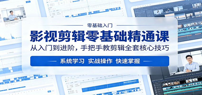 影视剪辑零基础精通课：从入门到进阶，手把手教剪辑全套核心技巧-酉宸轻创社