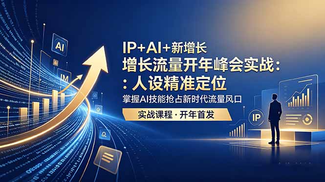 IP+AI+新增长 流量开年 峰会实战:人设精准定位 掌握AI技能抢占新时代流量风口-酉宸轻创社