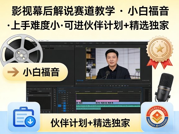 某大佬的影视幕后解说赛道教学，小白福音，上手难度小，可进伙伴计划+精选独家-酉宸轻创社