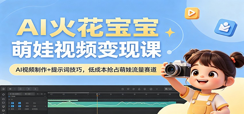 AI火花宝宝萌娃视频变现课：AI视频制作+提示词技巧，低成本抢占萌娃流量赛道-酉宸轻创社
