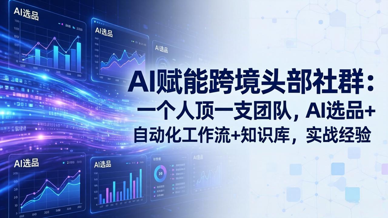 AI赋能跨境头部社群-更新5月：一个人顶一支团队，AI选品+自动化工作流+知识库，实战经验-酉宸轻创社
