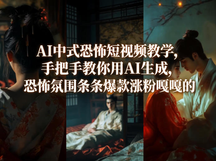 AI中式恐怖短视频教学，手把手教你用AI生成，恐怖氛围条条爆款涨粉嘎嘎的-酉宸轻创社