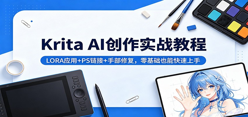 Krita AI创作实战教程:LORA应用+PS链接+手部修复,零基础也能快速上手-酉宸轻创社