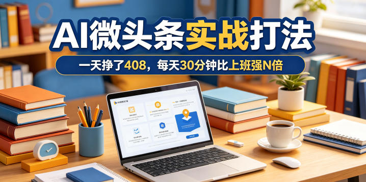 一天挣了408，AI微头条实战打法，每天30分钟比上班强N倍-酉宸轻创社