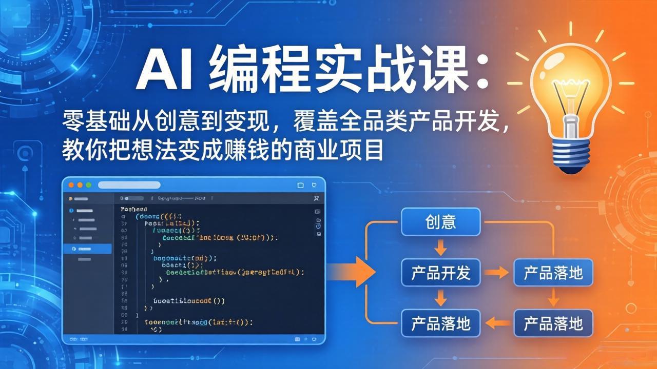 AI编程实战课-第三期-5月19更新：零基础从创意到变现，覆盖全品类产品开发，把想法变成赚钱项目-酉宸轻创社