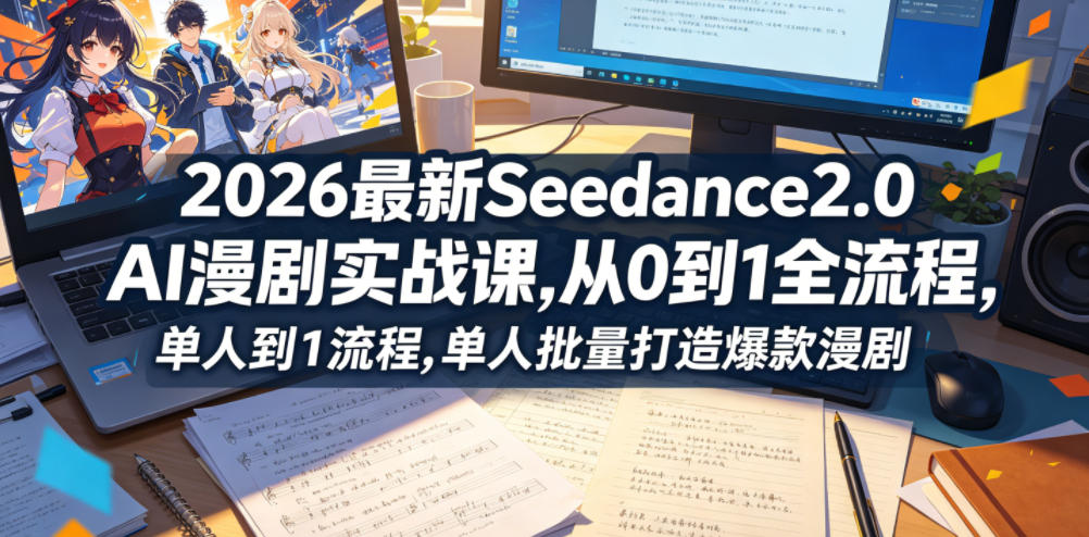 2026最新Seedance2.0 AI漫剧实战课,，从0到1全流程，单人批量打造爆款漫剧-酉宸轻创社