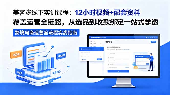 美客多线下实训课程:12小时视频+配套资料覆盖运营全链路,从选品到收款绑定一站式学透-酉宸轻创社