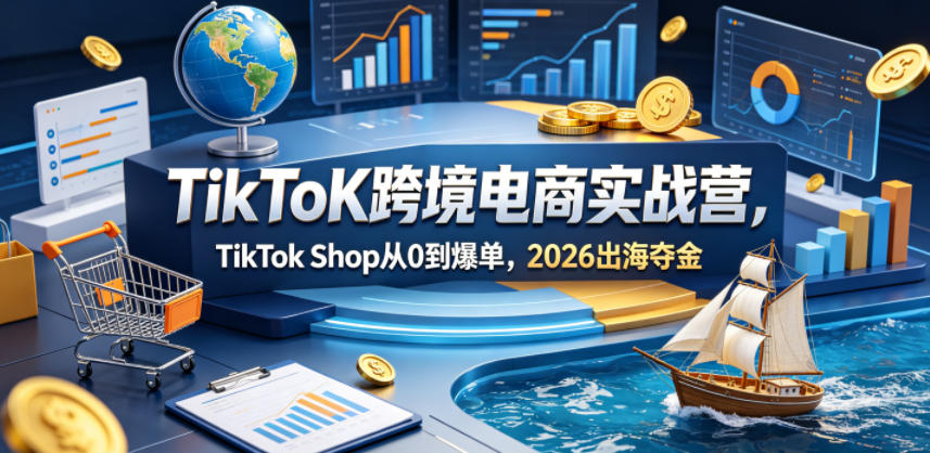TikToK跨境电商实战营,TikTok Shop从0到爆单,2026出海夺金-酉宸轻创社
